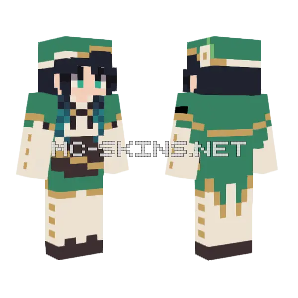 Venti Reshade Contest Minecraft skin, front and back