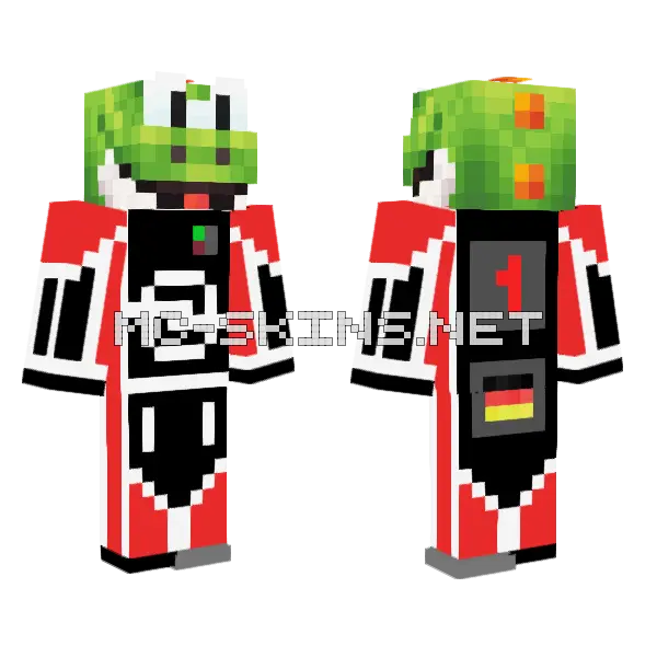 Versh1 Green Outfit Minecraft skin, front and back