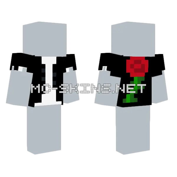 Vest Design Rose Minecraft skin, front and back