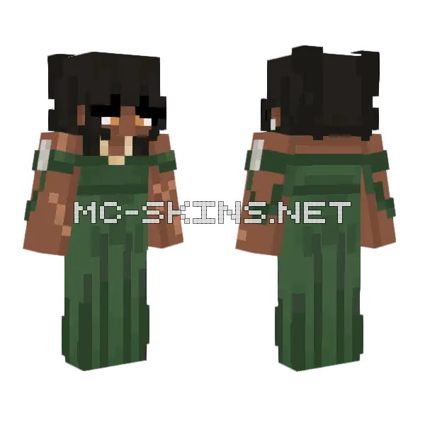 Vesta Lottatore Green Minecraft skin, front and back