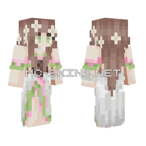 Vestido De Gala Rosa Minecraft skin, front and back
