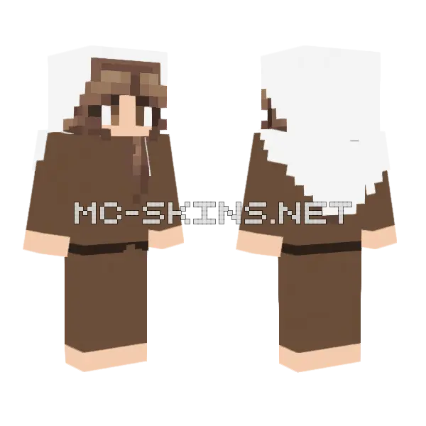 Vestido Marron Minecraft skin, front and back