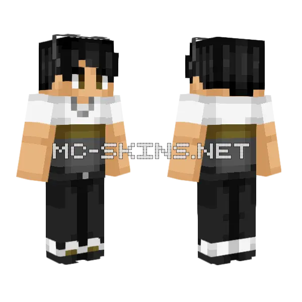 Vexing Black And White Minecraft skin, front and back