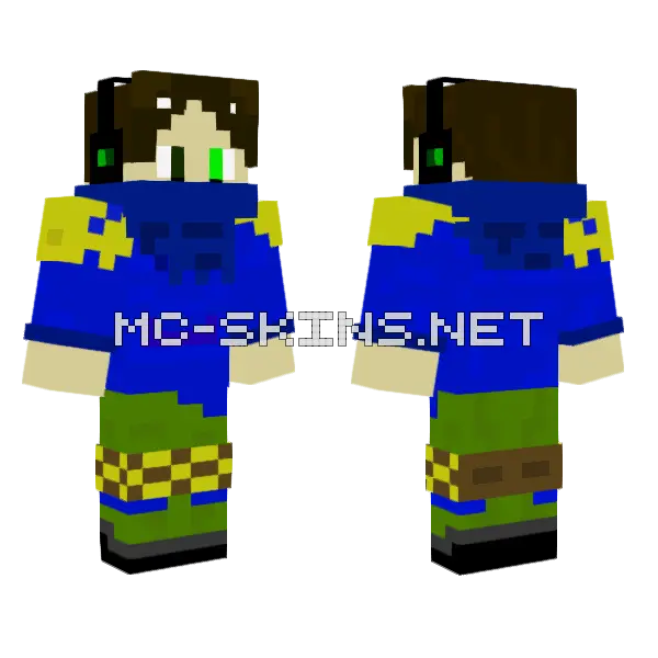 Vexskyre Realme Master Minecraft skin, front and back