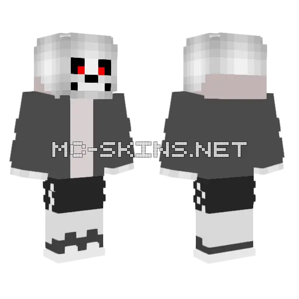 VHS Sans Phase 1 Minecraft skin, front and back