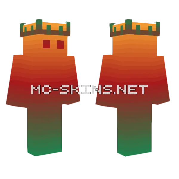 Vibrant Gradient Crown Minecraft skin, front and back