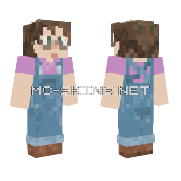 Victoria Blue Overalls Minecraft skin, front and back