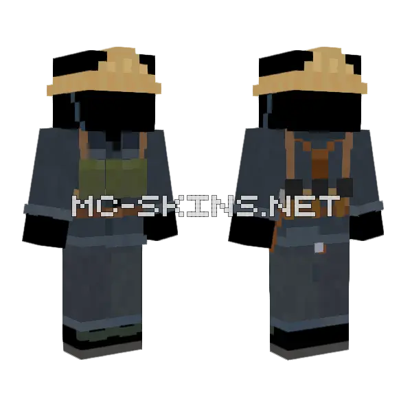 Vietcong Soldier Base Minecraft skin, front and back