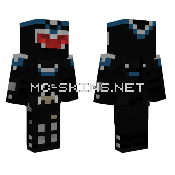 Vigilante Overlay Helmet Minecraft skin, front and back