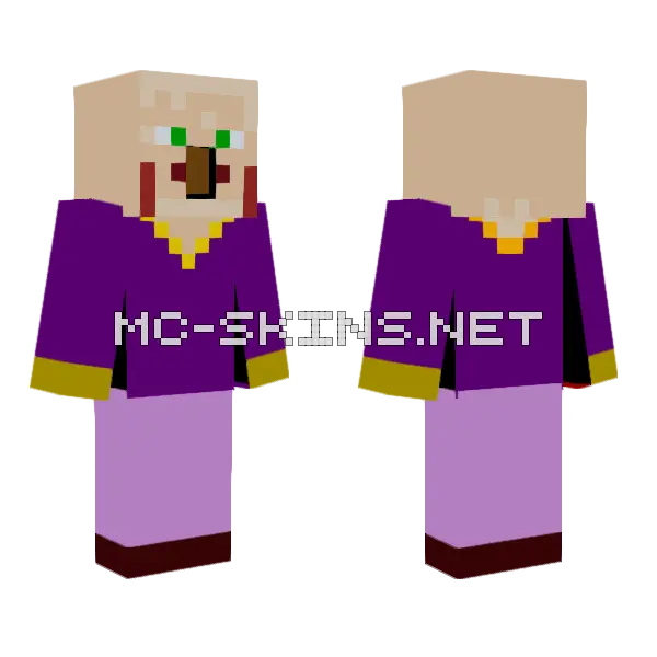 Villager Minecraft skin, front and back