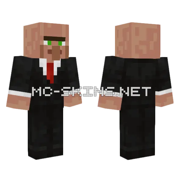 Villager Business Suit Minecraft skin, front and back