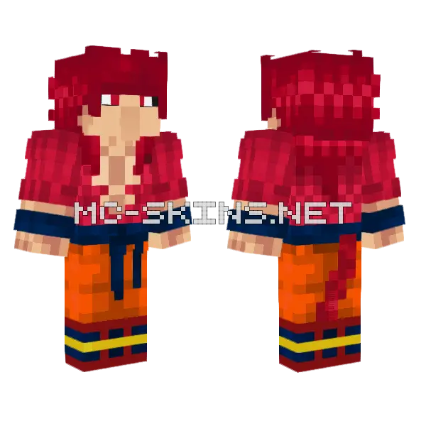 Villager Goku SSJ 4 Minecraft skin, front and back
