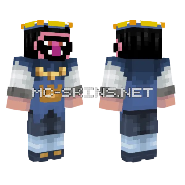 Villager King Blue Minecraft skin, front and back