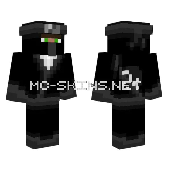 Villager Ninja Suit Minecraft skin, front and back