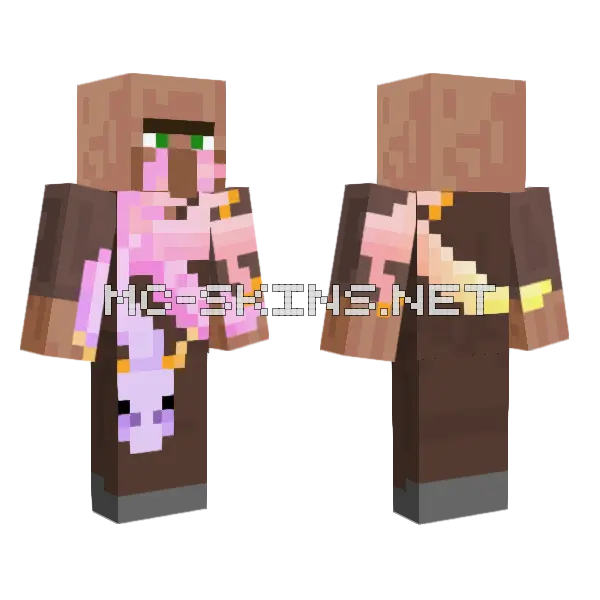 Villager Parasitized Minecraft skin, front and back