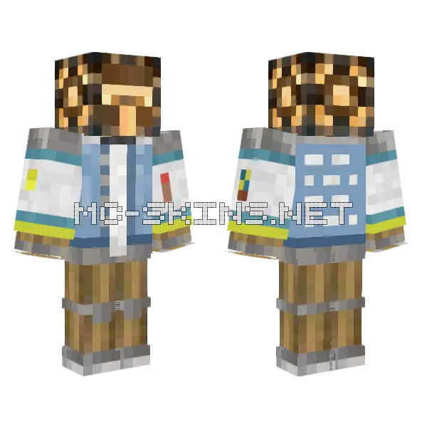 Villager Robot Minecraft skin, front and back