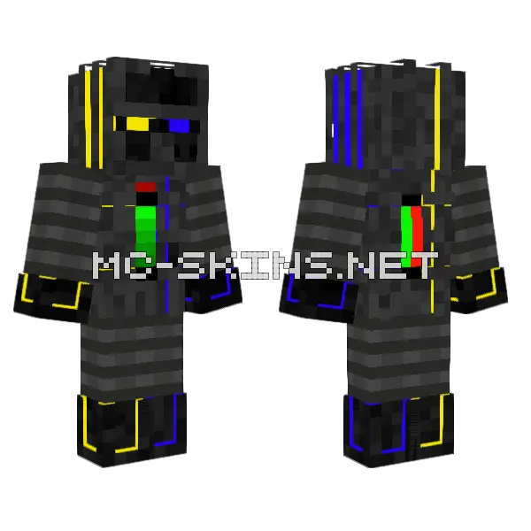 Villager Robot Minecraft skin, front and back