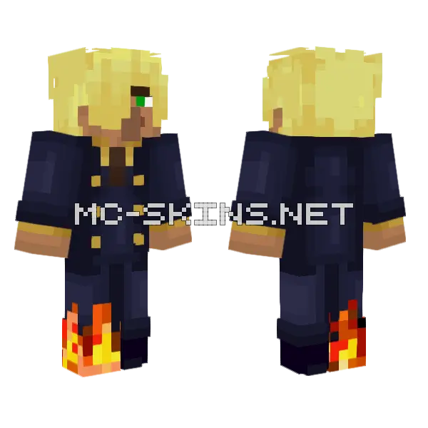 Villager Sanji Minecraft skin, front and back