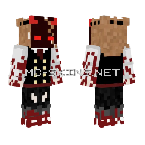 Villain Noawaifu Avatar Minecraft skin, front and back