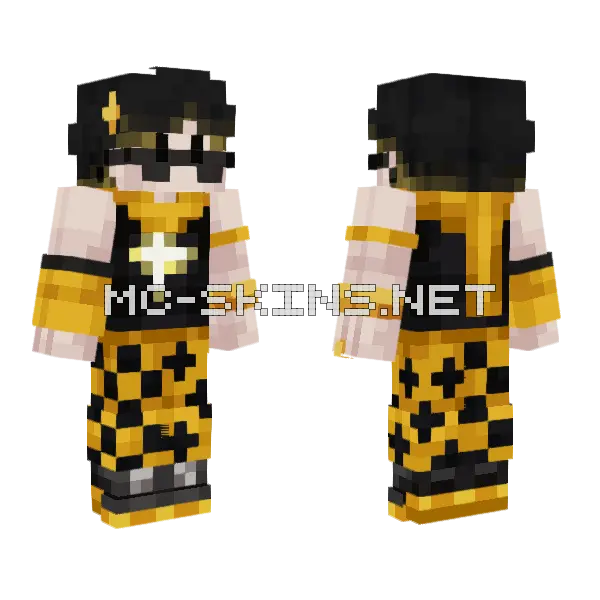 Vinceryy Black and Gold Outfit, front and back