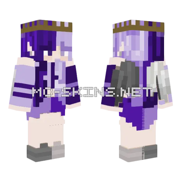 Violet Angel Queen Minecraft skin, front and back