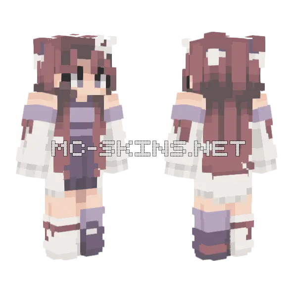 Violet Clouds Minecraft skin, front and back