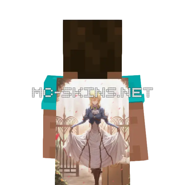 Violet Evergarden Dress Minecraft cape worn on a player