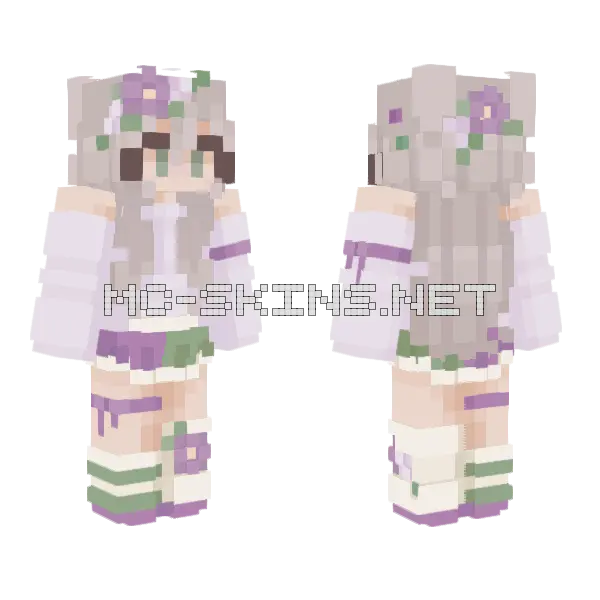 Violet Flower Dress, front and back