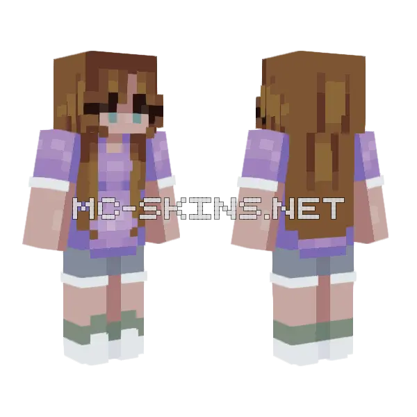 Violet Girl Minecraft skin, front and back