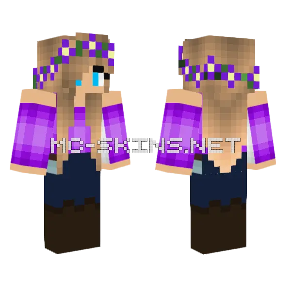 Violet Moon Girl Minecraft skin, front and back