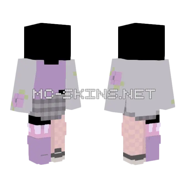 Violet Patterns Prize Minecraft skin, front and back