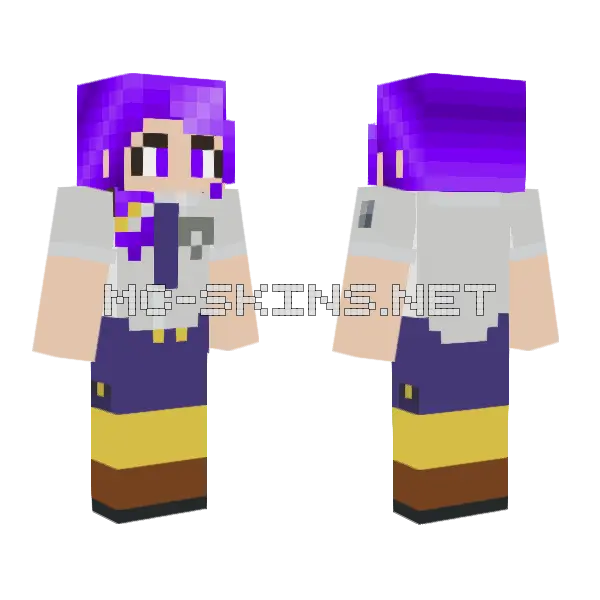 Violet Pokemon My Version Minecraft skin, front and back