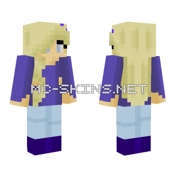 Violet Sky Girl Minecraft skin, front and back