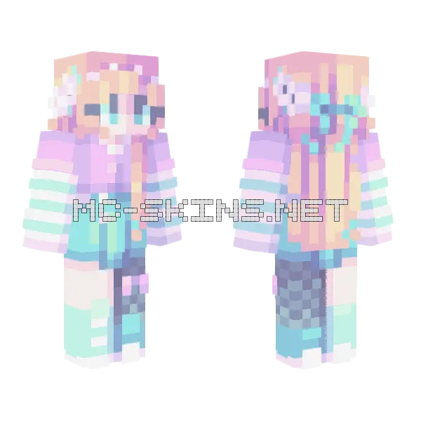 Violets By The Riverbed Minecraft skin, front and back