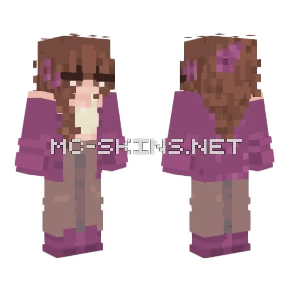 Violett Me Minecraft skin, front and back