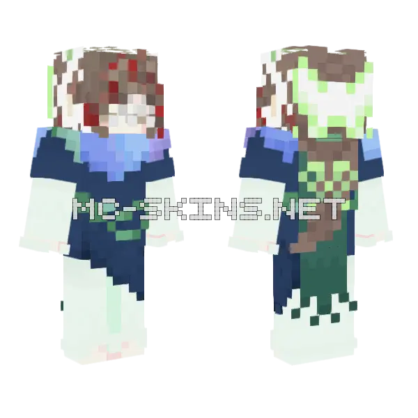Viridescent Ari Cosp Minecraft skin, front and back