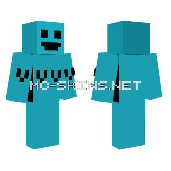 Viridian Vvvvvv Minecraft skin, front and back