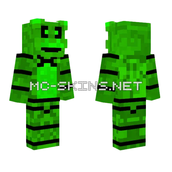 Virtual Freddy Minecraft skin, front and back