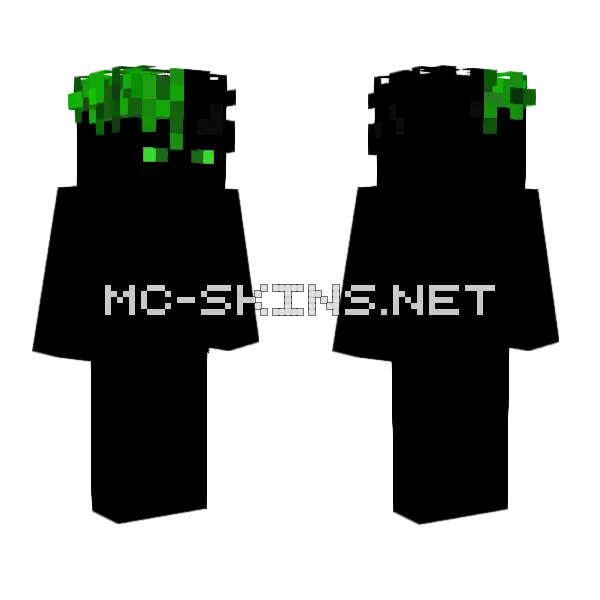 Visionskingreen Green Skin Minecraft skin, front and back
