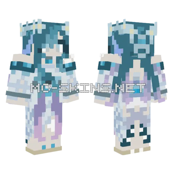 Vodyanitsa Genshin Impact Minecraft skin, front and back
