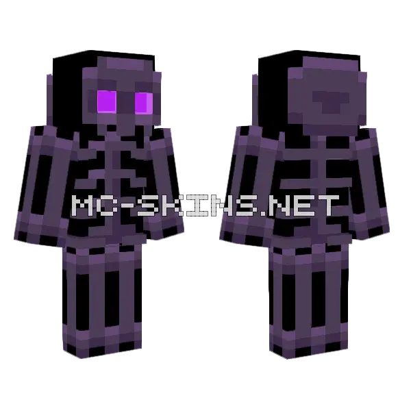 Void Skeleton Filled Minecraft skin, front and back