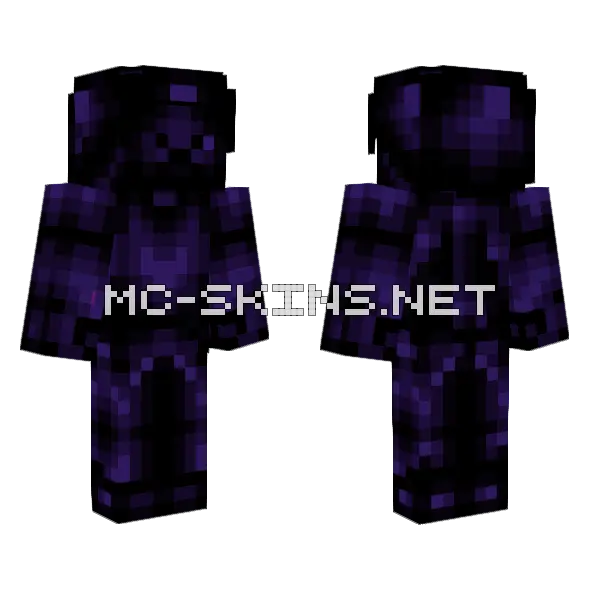 Void Violet Steve Minecraft skin, front and back