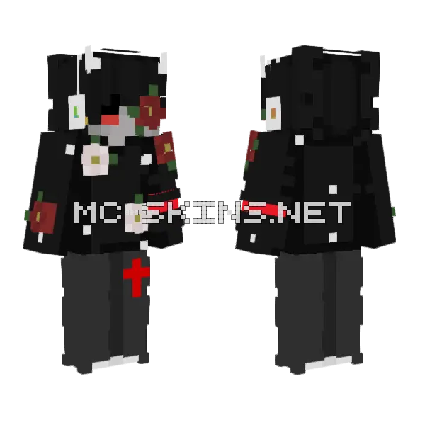 Void With Red Glint Minecraft skin, front and back