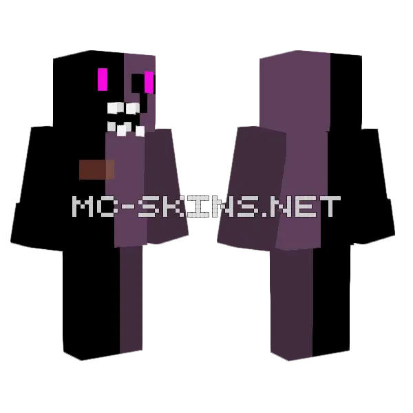 Voidwalker Magenta Eyes Minecraft skin, front and back