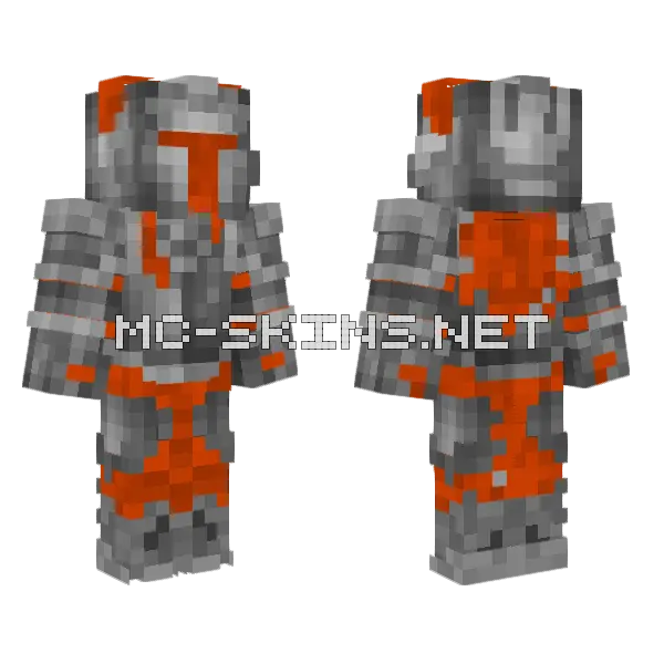 Volcanic Knight Minecraft skin, front and back