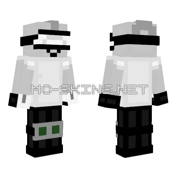 VR Soldier Minecraft skin, front and back