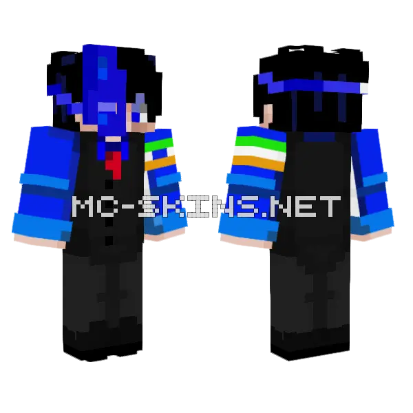 Vsvsvsvd Blue Suit Minecraft skin, front and back