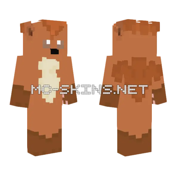 Vulpix Animal Skin Minecraft skin, front and back