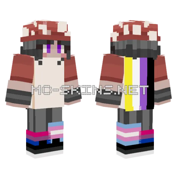 Wakawakawaka Minecraft skin, front and back