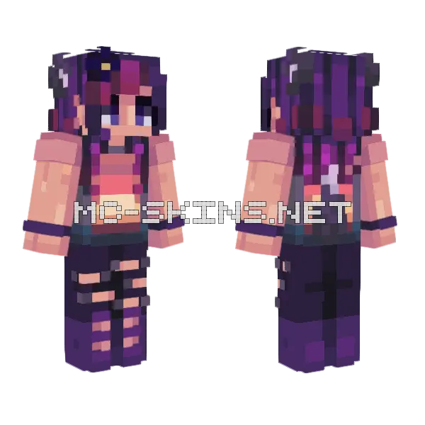 Walking After Midnight Girly Nova Minecraft skin, front and back